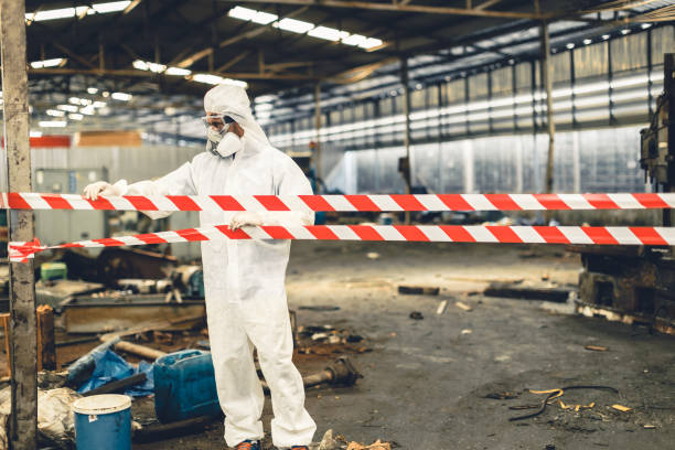 Professional Biohazard Cleanup technician working in Alpha, NJ
